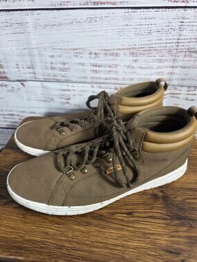 Saola Men's Baikal mid white Sneakers brown Canvas ECO friendly men's 9.5